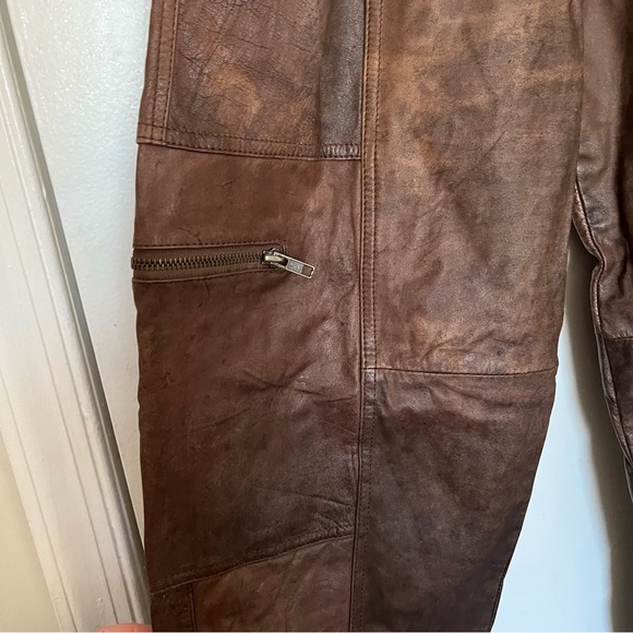 Avanti Brown Leather Pants - Picture 5 of 16